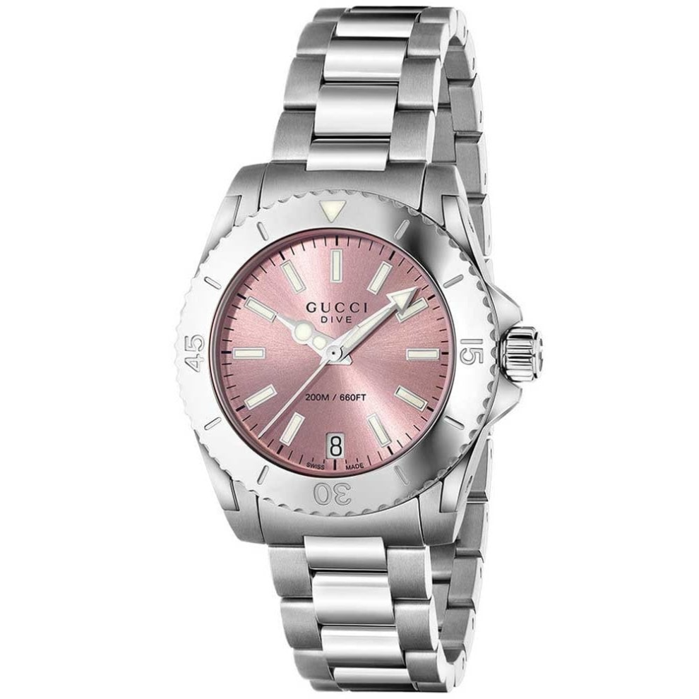 Gucci Ya136401 Dive Dial Ladies Watch Pink