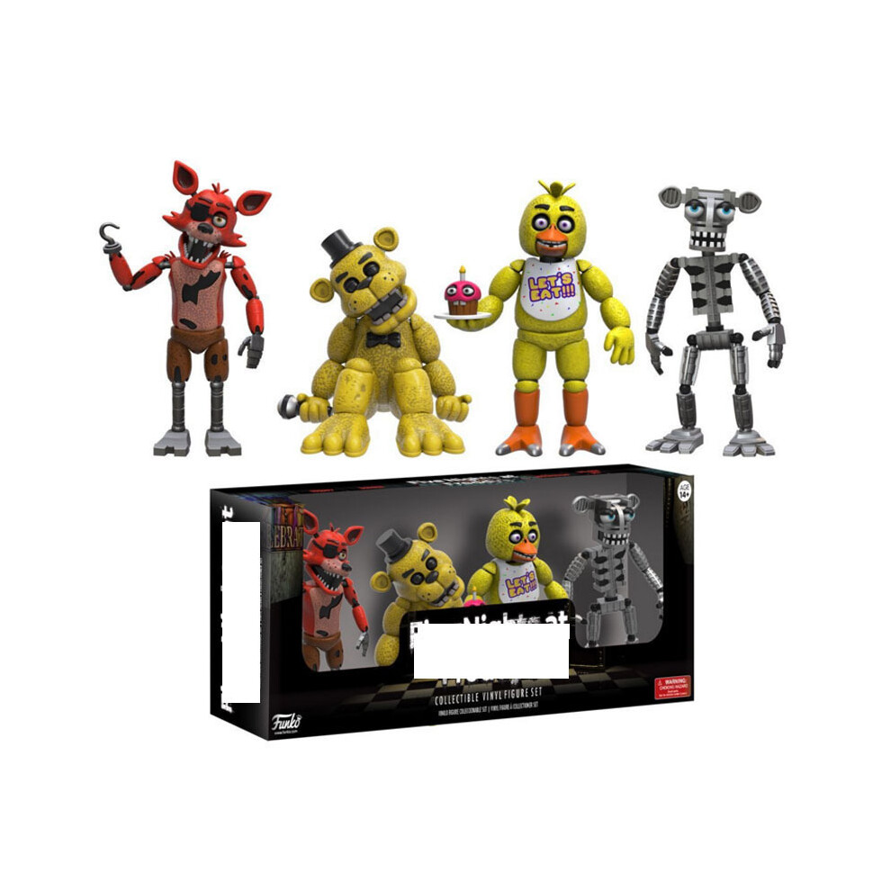 Glowupfasky (Set 5) Funko Five Nights At Freddy's Fnaf Freddy Foxy The Pirate Articulated Action Figure Golden