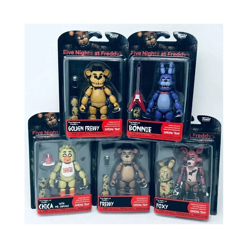 (Set 7) Funko Five Nights At Freddy's FNAF Golden Freddy Foxy The Pirate Articulated Action Figure