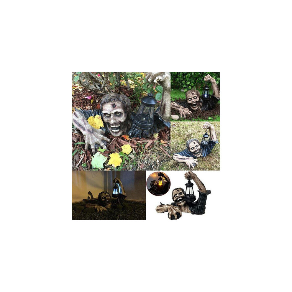 Bonxaif Horror Crawling Zombie Lantern Garden Creative Statue Prop Home Outdoor Decor Light