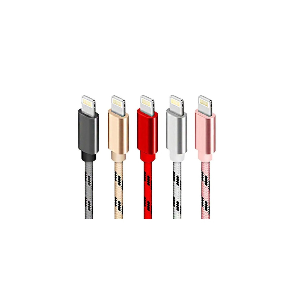 5Pcs 2M Braided Lightning Cables Charging Data Cable For Iphone 11 13 14 5311924719875