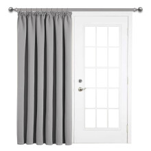 (SILVER, 66 x 84 DOOR CURTAIN) Pencil Pleat Curtains Thermal Blackout Curtain