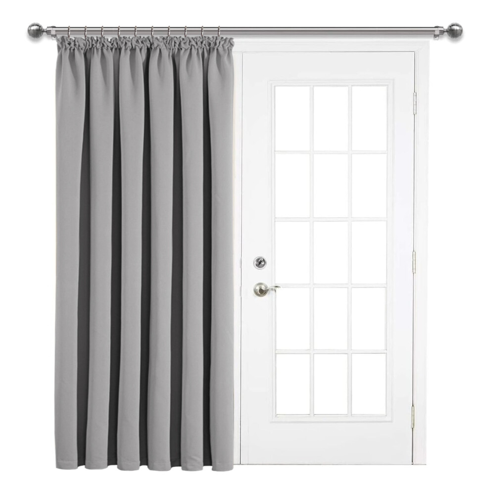 (SILVER, 66 x 84 DOOR CURTAIN) Pencil Pleat Curtains Thermal Blackout Curtain-image-OPC-P8SYTFW-NEW