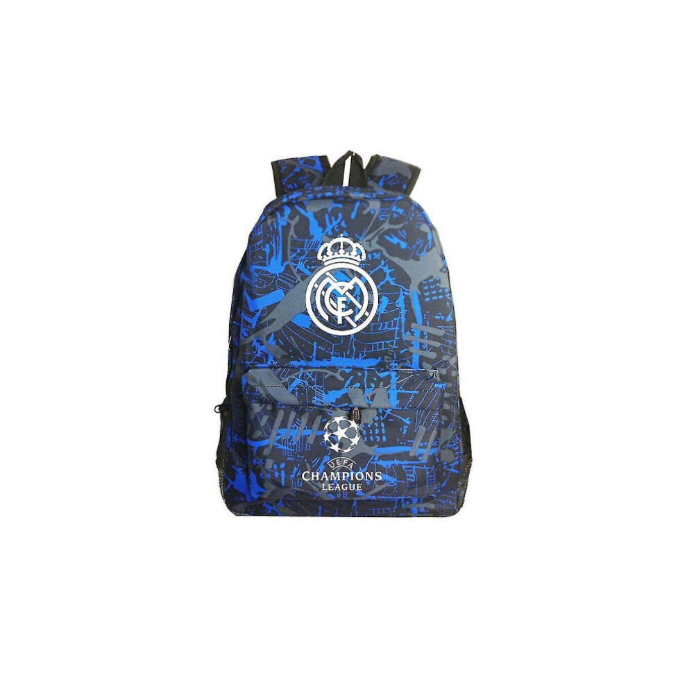 (23) Graffiti Real Madrid Uefa Champions League Shoulder Bag Fan Backpack Student Schoolbag Storage Bag