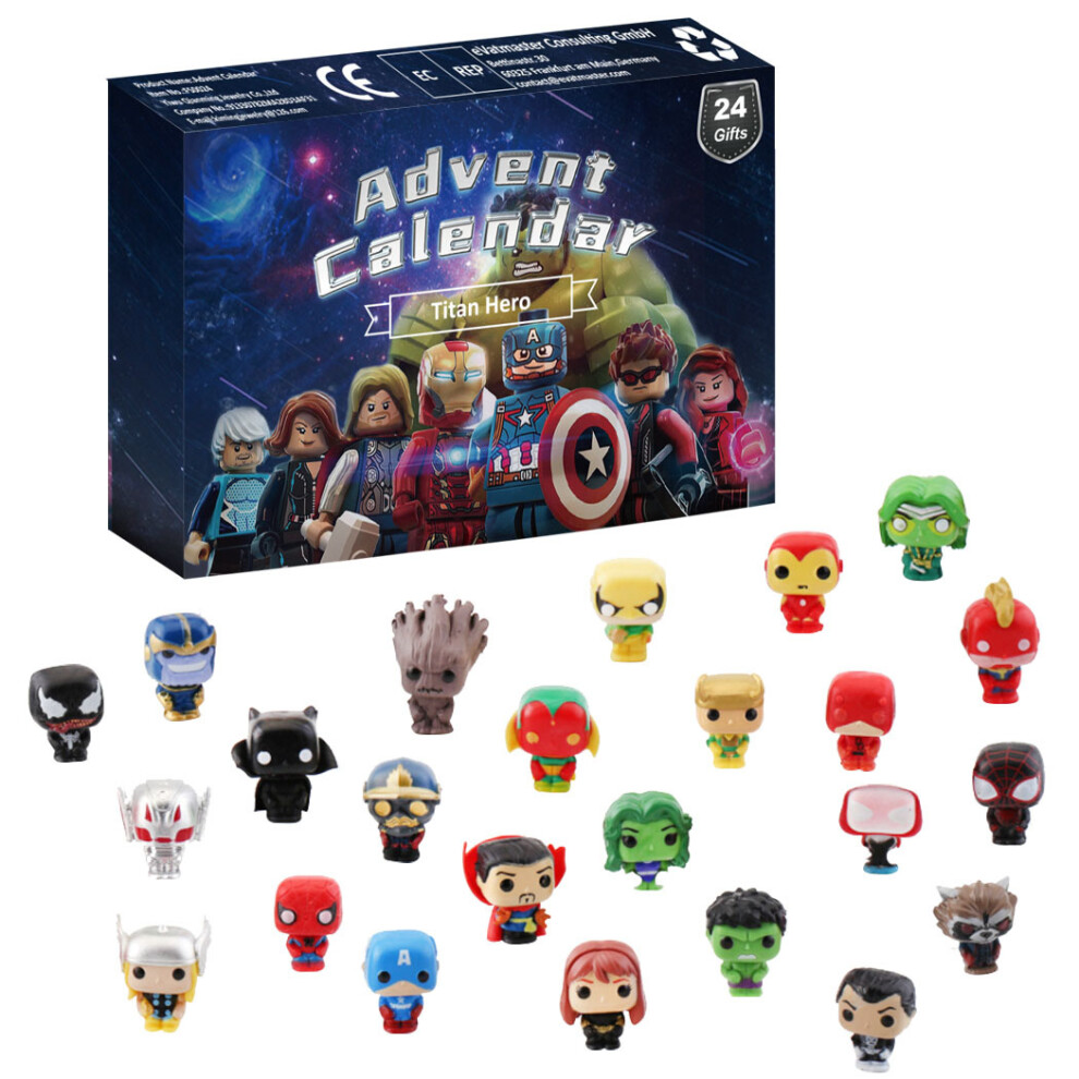 (Avengers A) Christmas Minecraft Figures 24 Days Countdown Advent Calendar Toys Surprise Xmas Gifts