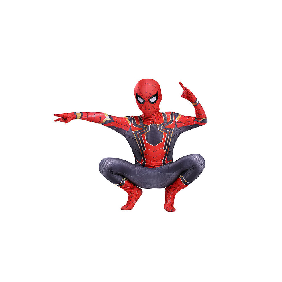 (Iron Spider Man, Kid:150-160cm) Spiderman Halloween Cosplay Costume Party Cosplay Jumpsuit Fancy Dress Kids & Adult