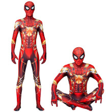 (Iron Spider, Kid:100-110cm) Spiderman Halloween Cosplay Costume Party Cosplay Jumpsuit Fancy Dress Kids & Adult