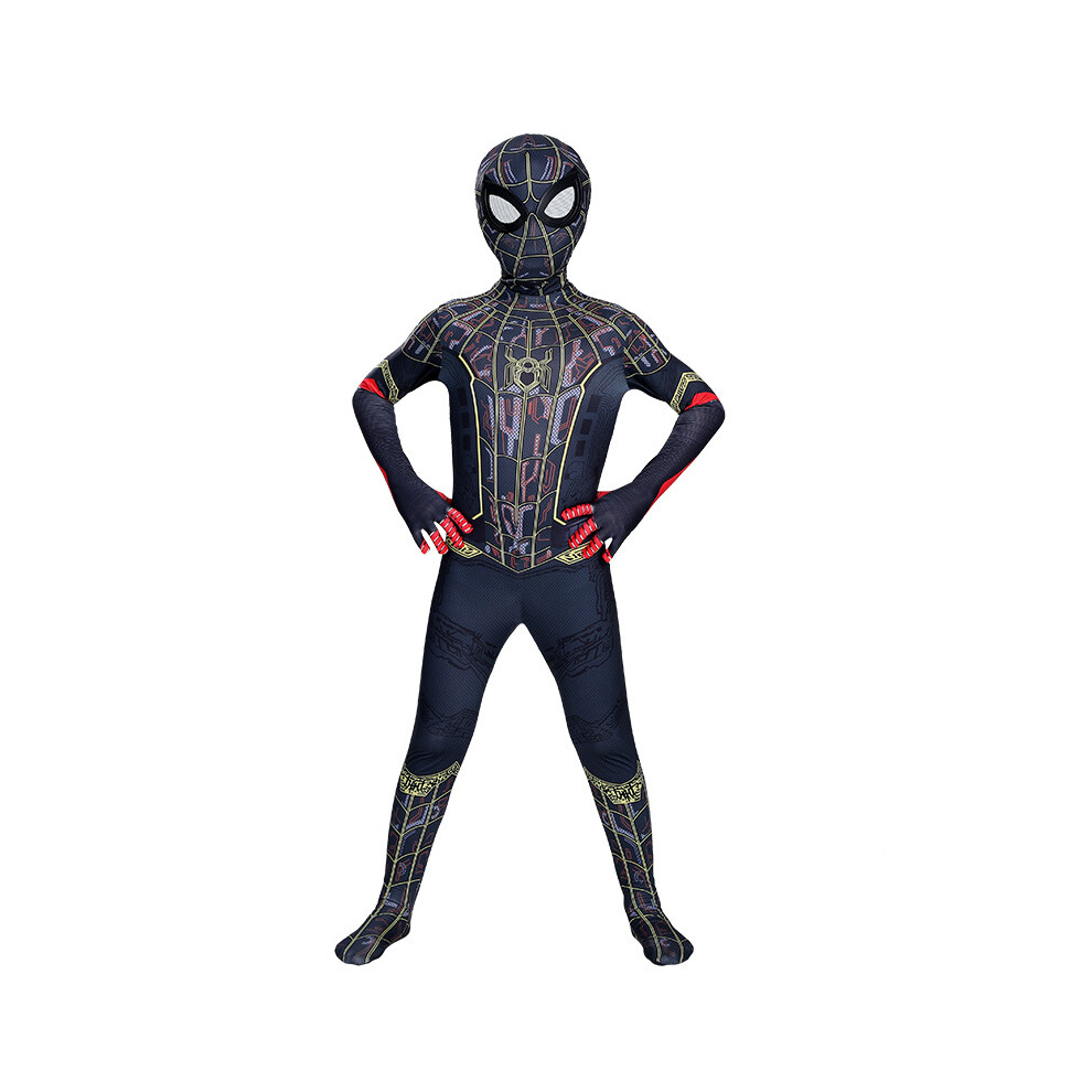 Photos - Fancy Dress  Spiderman Halloween Cosplay Costume Party Cosplay Jumpsuit  Kids & Adult(Spider-Man Black, Adult:170-180cm)