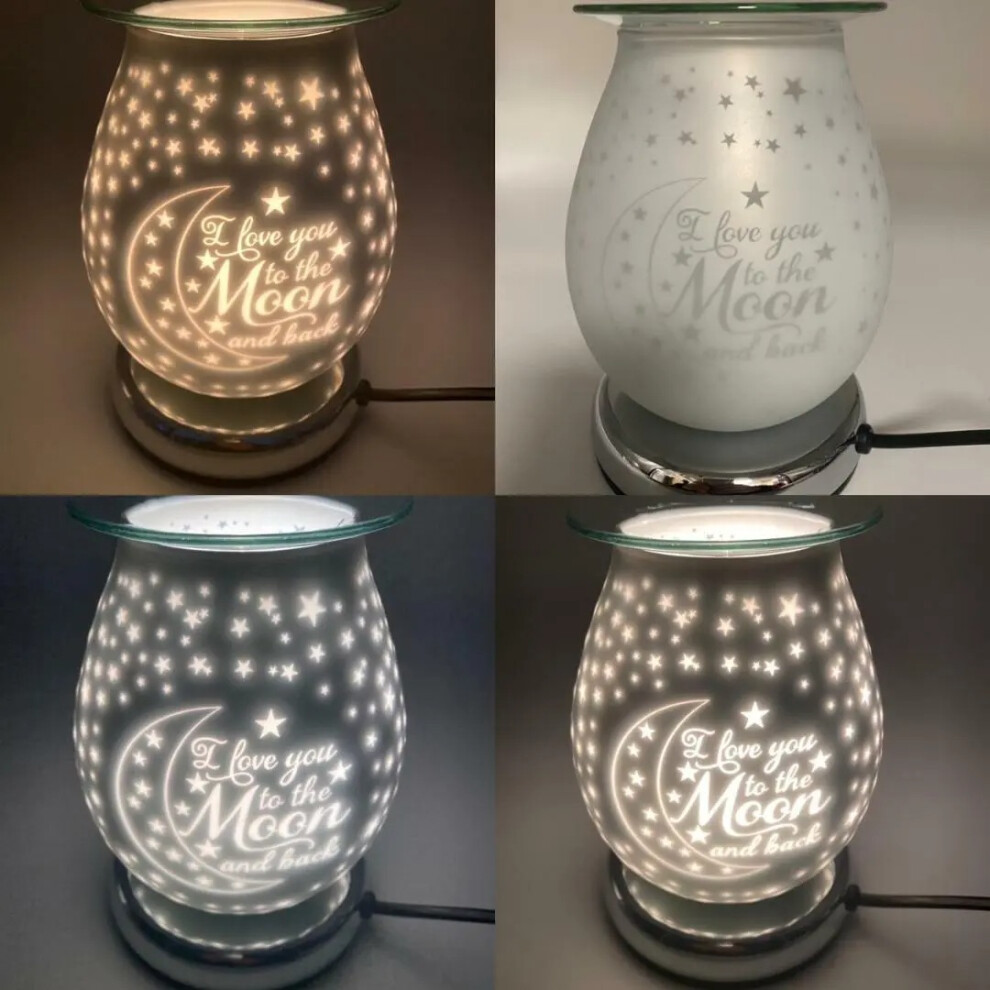 White Satin Love you to the Moon and Back Wax Melt Touch Control Diffuser Warmer Burner Aroma Light Lamp