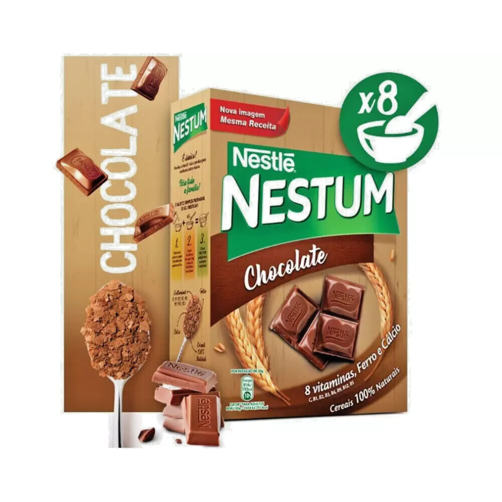Nestle Nestum Chocolate Nestlé Portuguese Cereal Breakfast 250G (8.82 Oz)