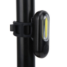 Bike Safety Tail Light Silicone and Plastic Material Waterproof Portable Warning Light Rechargeable USB Cycling Tail Light(Black)