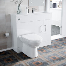 James 1000mm Slimline Floorstanding Vanity Basin and Welbourne White Back To Wall Modern Toilet
