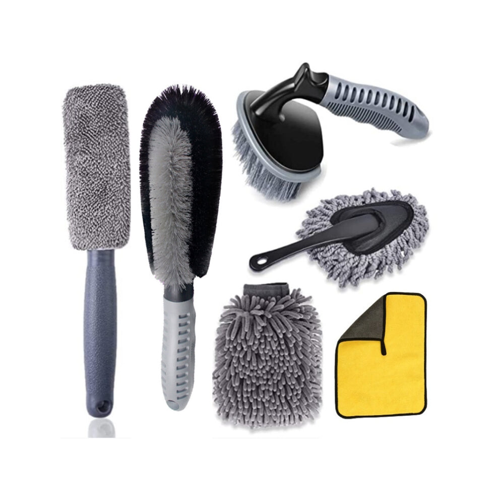 6Pcs/Set Gloves Dusting Tire Brush Car Cleaning Brush Set(B Model) 8033288562306