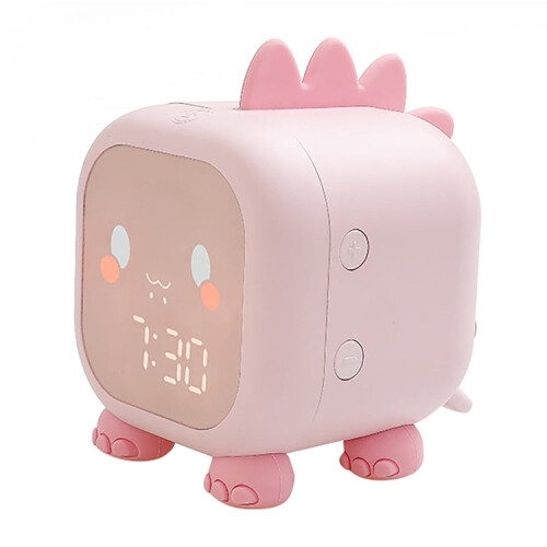 Dinosaur Kids Alarm Clock Electronic Clock Multifunctional Chime Small Alarm Clock(Pink) 1
