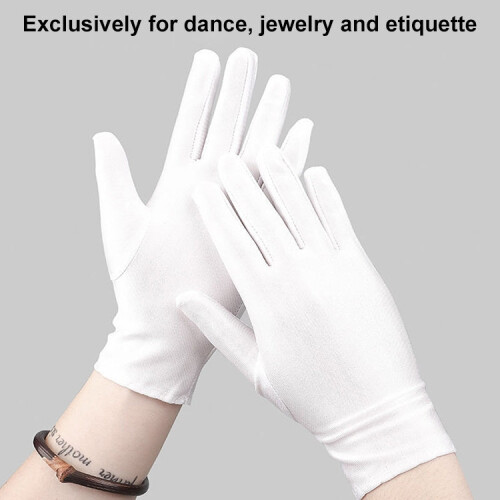 Labor Protection White Anti-sweat Cloth Thickened Gloves 1 Pair 2