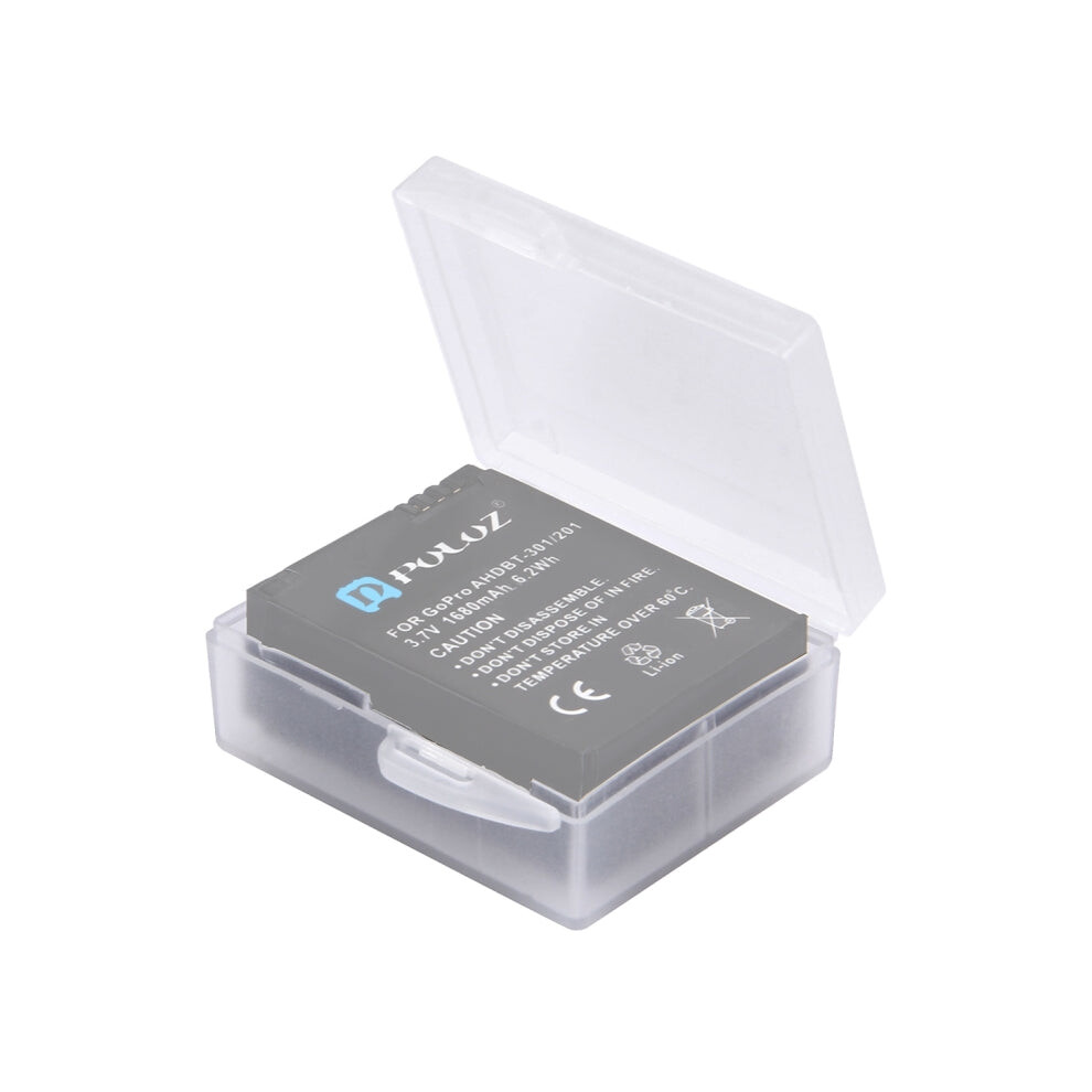 Puluz Hard Plastic Transparent Battery Storage Box (For Gopro Hero8 /7 /6 /5 Battery) Black 8431777736113