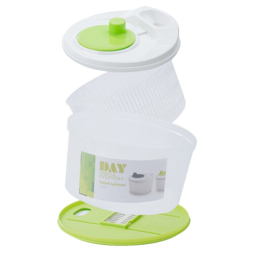 Multifunctional Vegetable Dehydrator Large Capacity Kitchen Drain Basket Household Grater Slicer(Green) 2