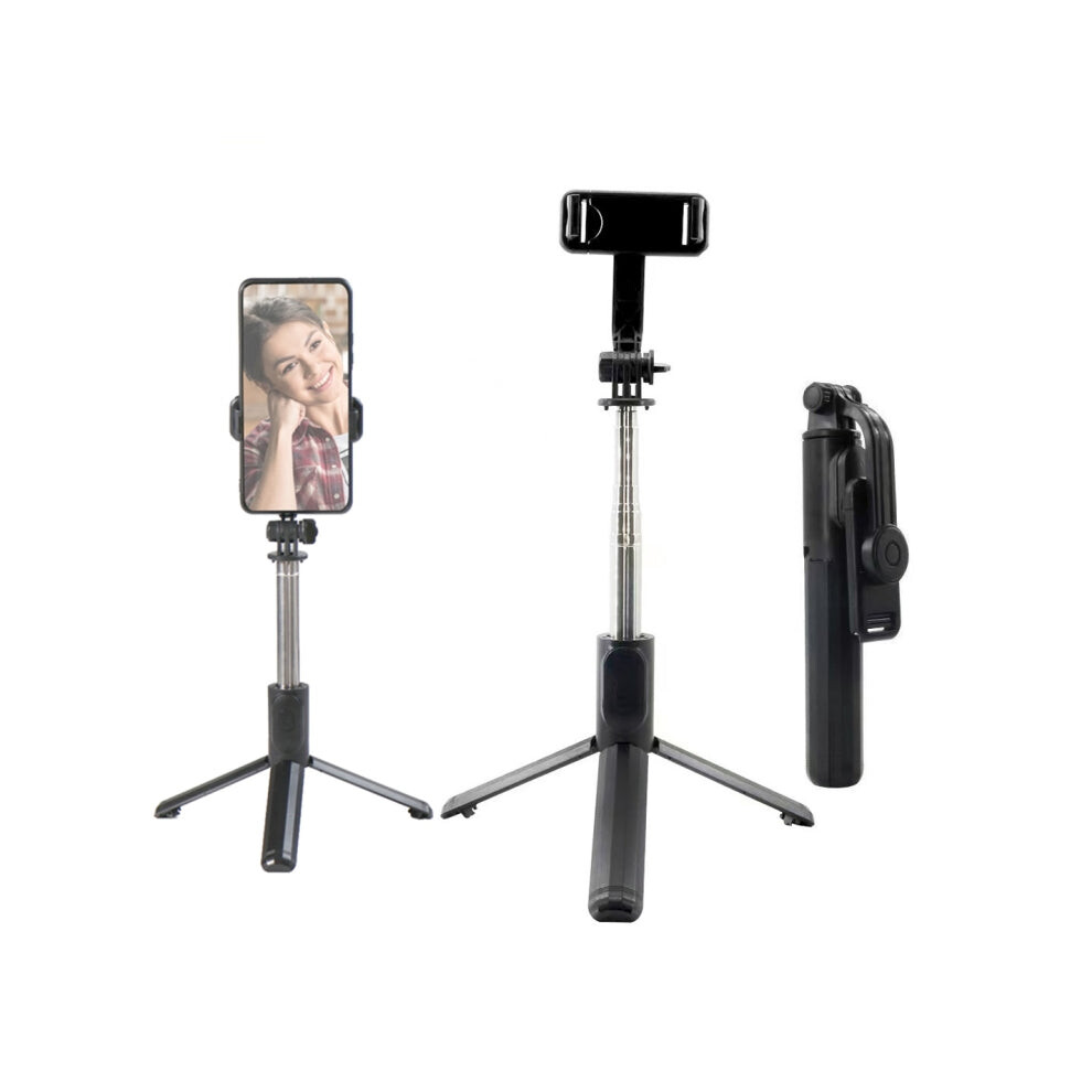 Q07 Bluetooth Selfie Stick Multifunctional Live Broadcast Tripod Without (Black) Light/Black 664689971077