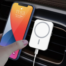 X16 Magsafe Car Air Outlet Vent Mount Clamp Holder 15W Fast Charging Magnetic Wireless Charger(White)