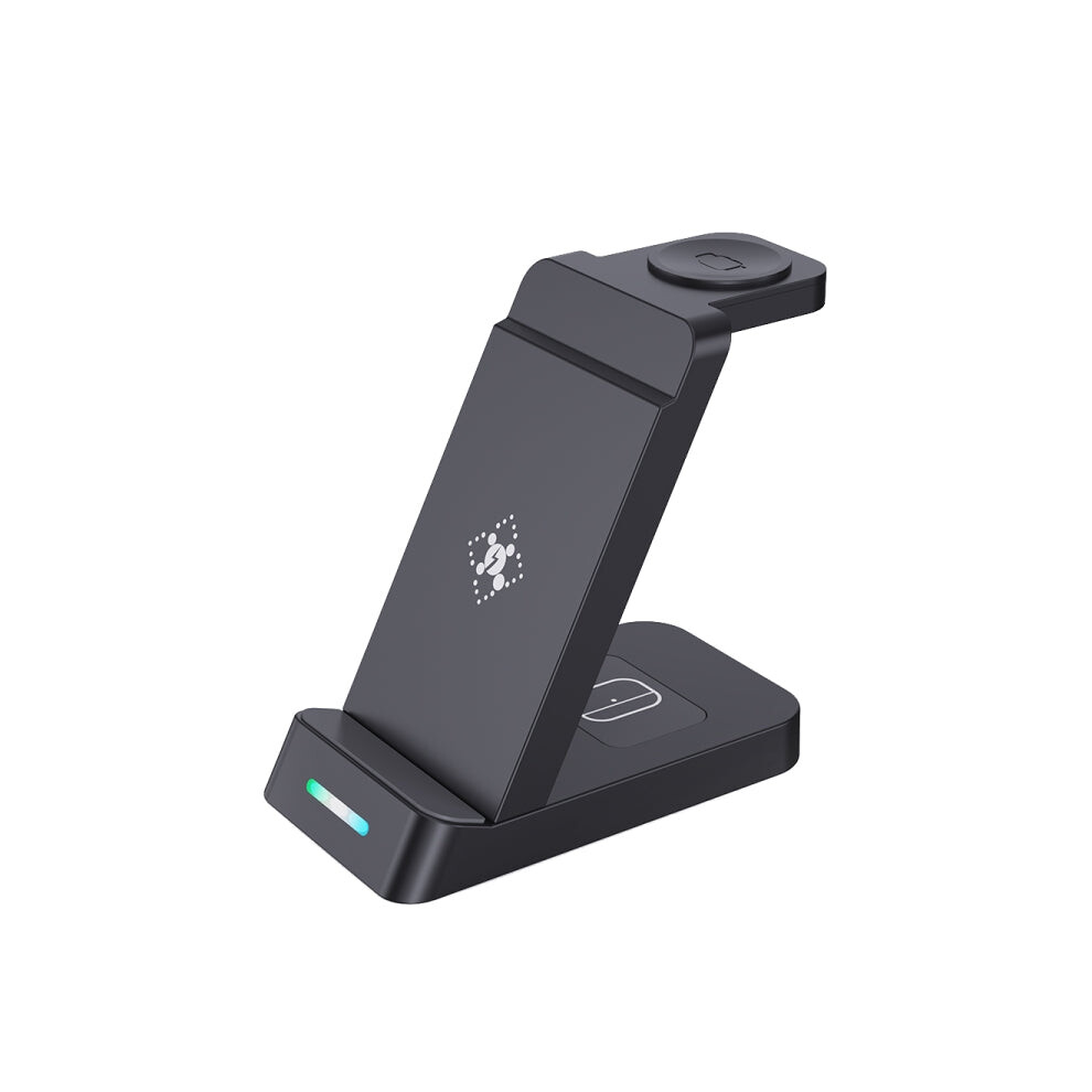 B20a 15W Qi Wireless Charger Charging Stand Compatible For Iphone Iwatch Airpods(Black) Black 8431777735758