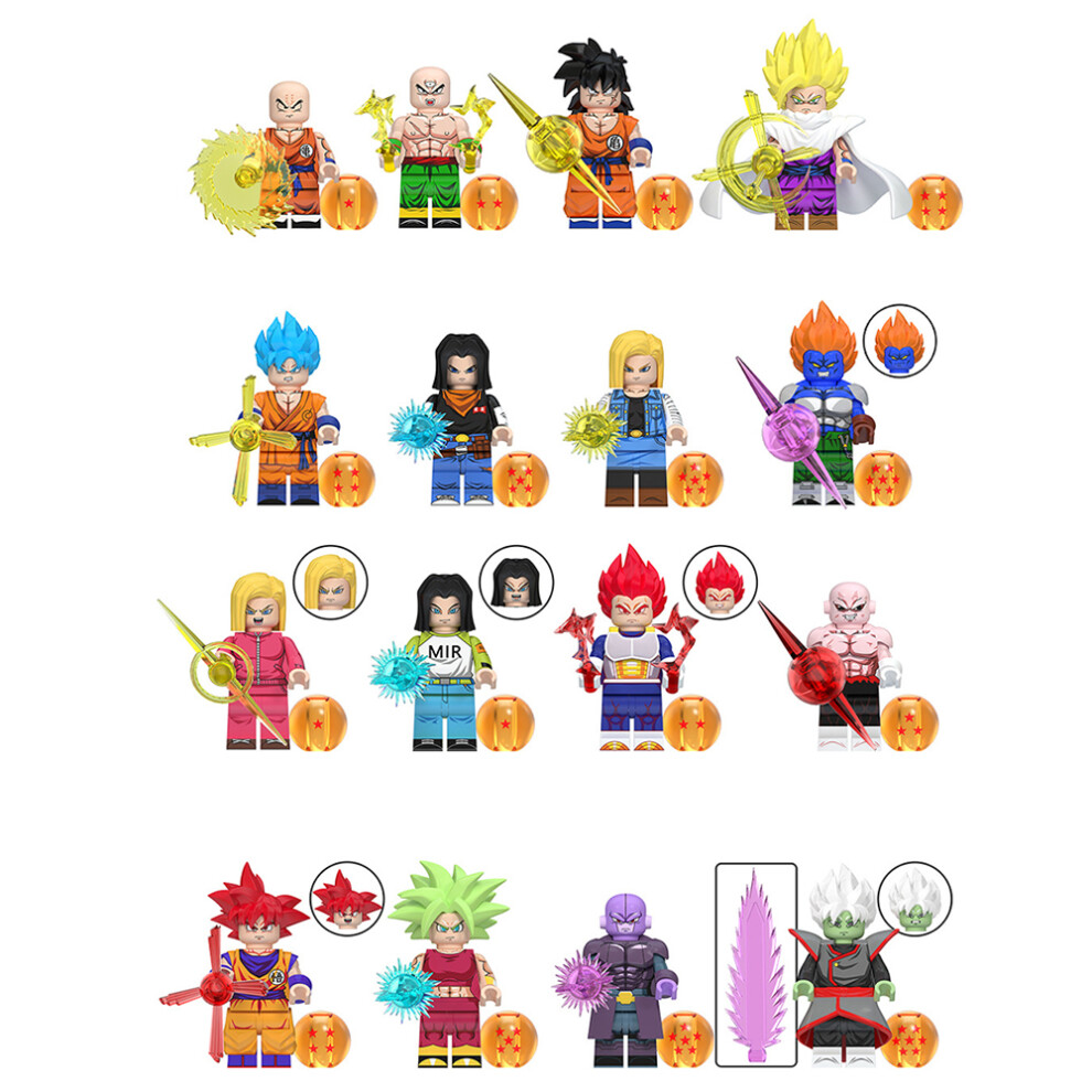 (Style C 16pcs) 16pcs Wukong Dragon Ball Mini Building Blocks are Suitable for Lego Children's Toys