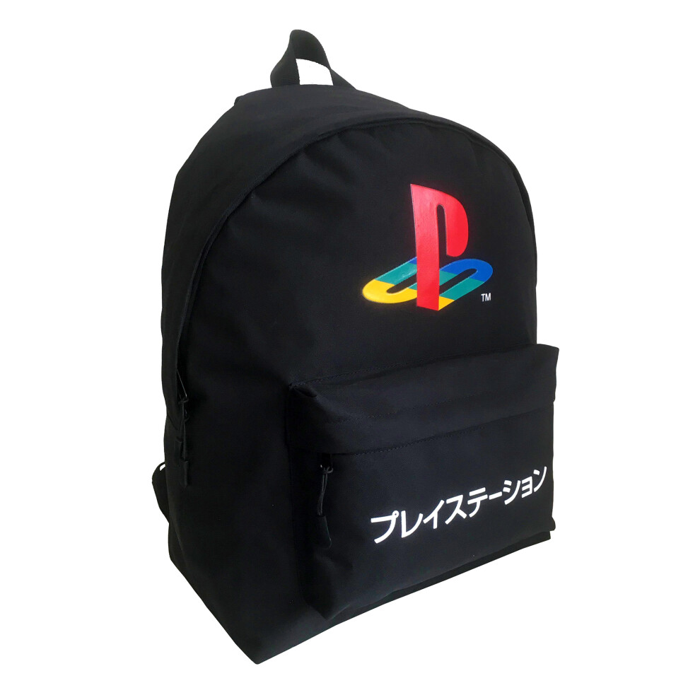 Playstation Logo Large Backpack School Bag Black Rucksack Kids Classic