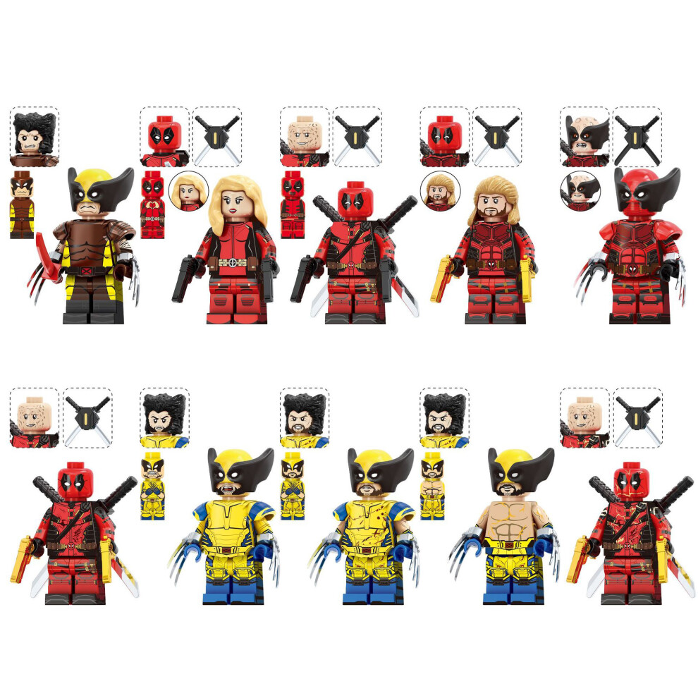Xurikcoo 10Pcs Super Hero Series Super Heroes Wolverine Deadpool Building Blocks Toy