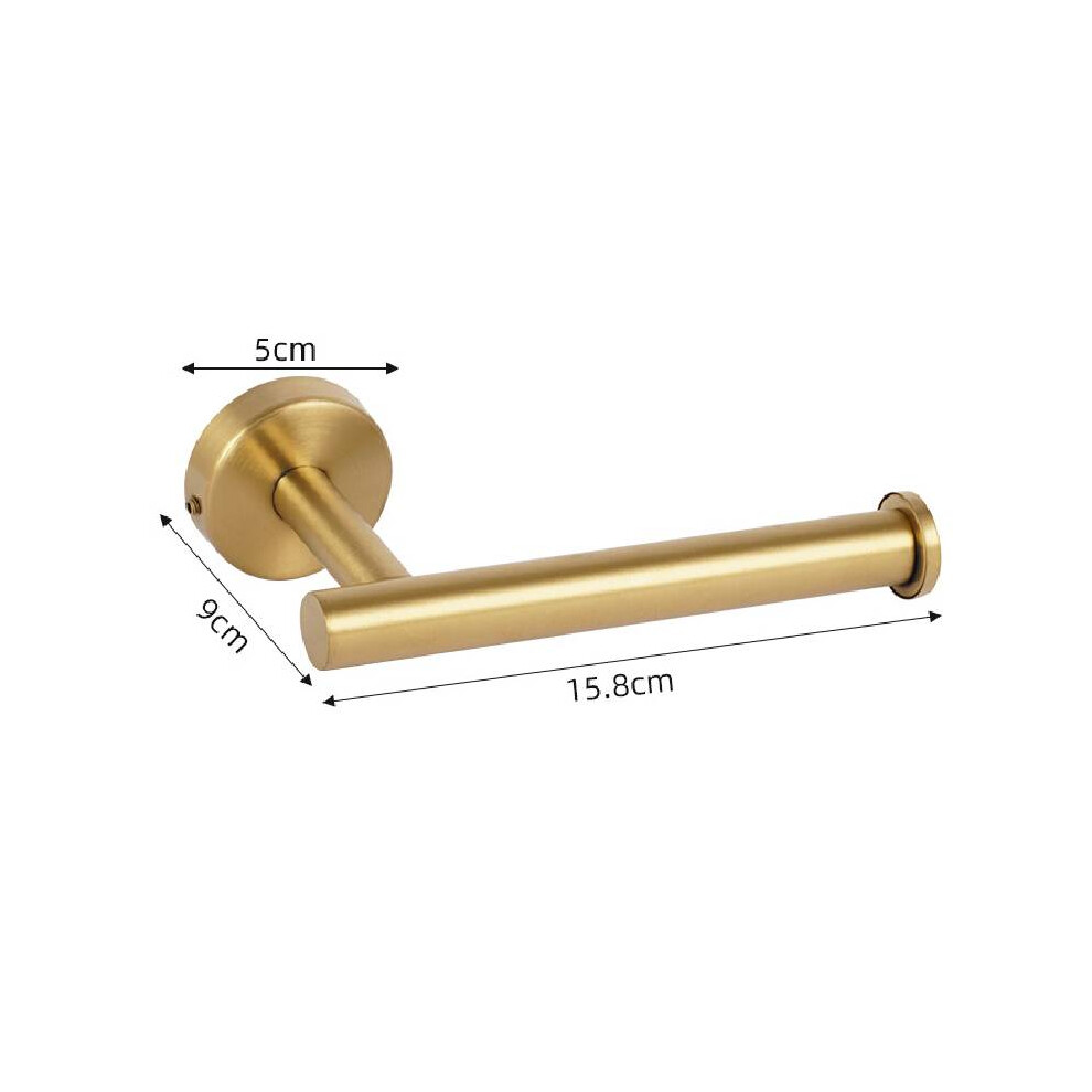 (Gold) Stainless Steel Toilet Roll Holder And Towel Ring Set Wall Mounted Bathroom Tool