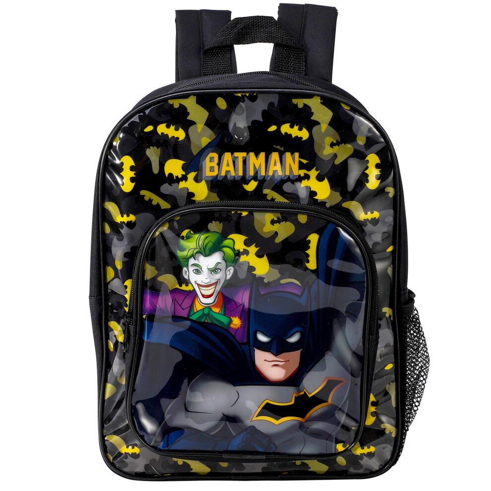 Batman & Joker Deluxe Backpack Boys Black Kid Children School