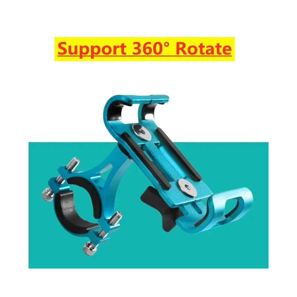 (With 360 ) Metal Motorcycle Bike Phone Holder Aluminum Alloy Bracket Blue 8196860933120
