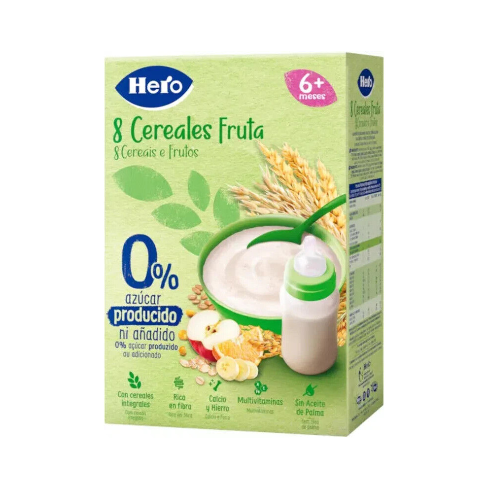 Hero Breakfast Baby Flour 8 Cereals With Fruit Cereals Non-Dairy 340G