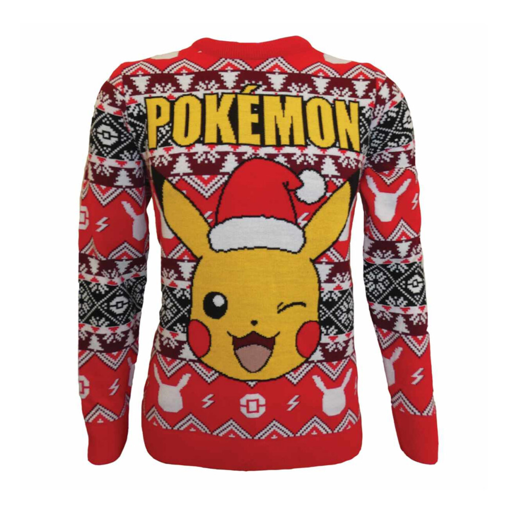 (XXL, Multicoloured) Pokemon Unisex Adult Pikachu Knitted Jumper