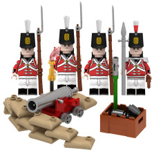 (British Infantry Trench) Napoleon British Army Medieval Navy Cannon Trench Small Scene Block Figure