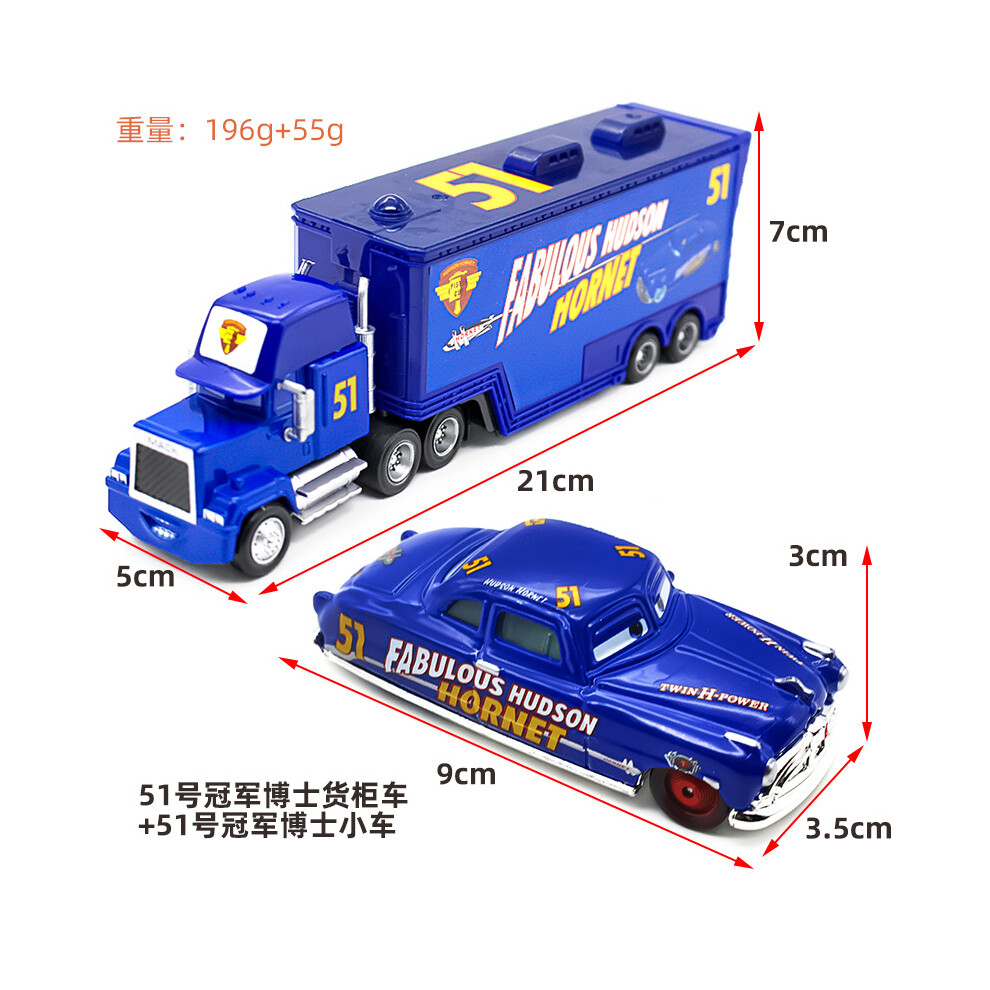 (NO. 51 Doc Hudson) Pixar Cars McQueen King Racer Truck Car Kids Toy