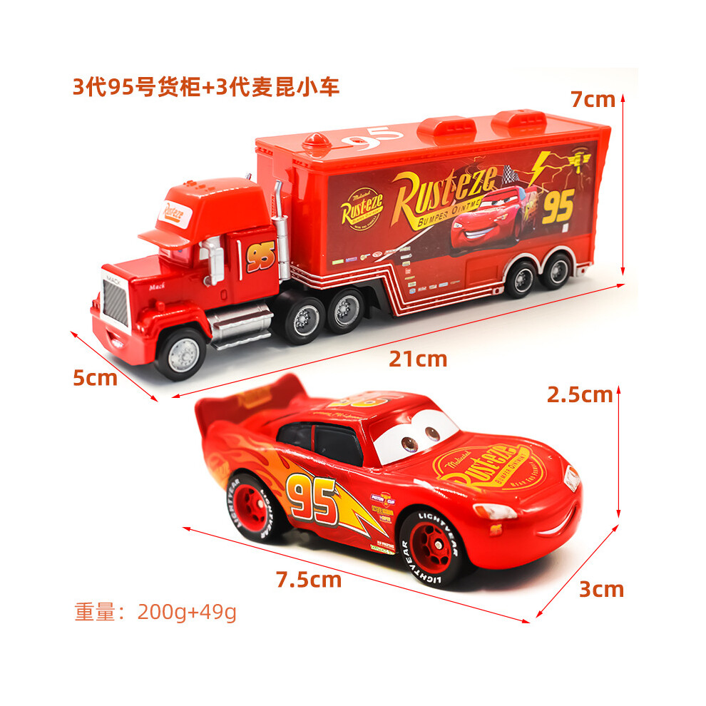 (Lightning McQueen 3) Pixar Cars McQueen King Racer Truck Car Kids Toy