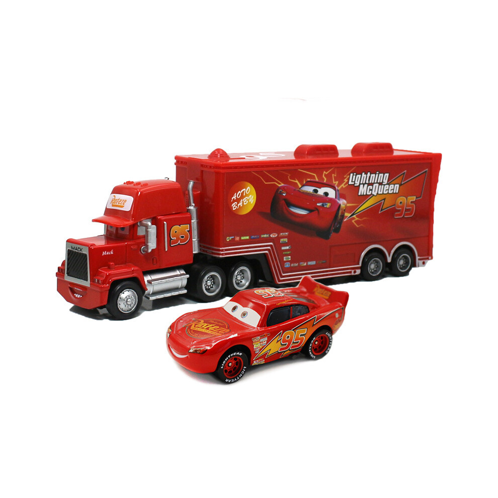 (Lightning McQueen 1) Pixar Cars McQueen King Racer Truck Car Kids Toy