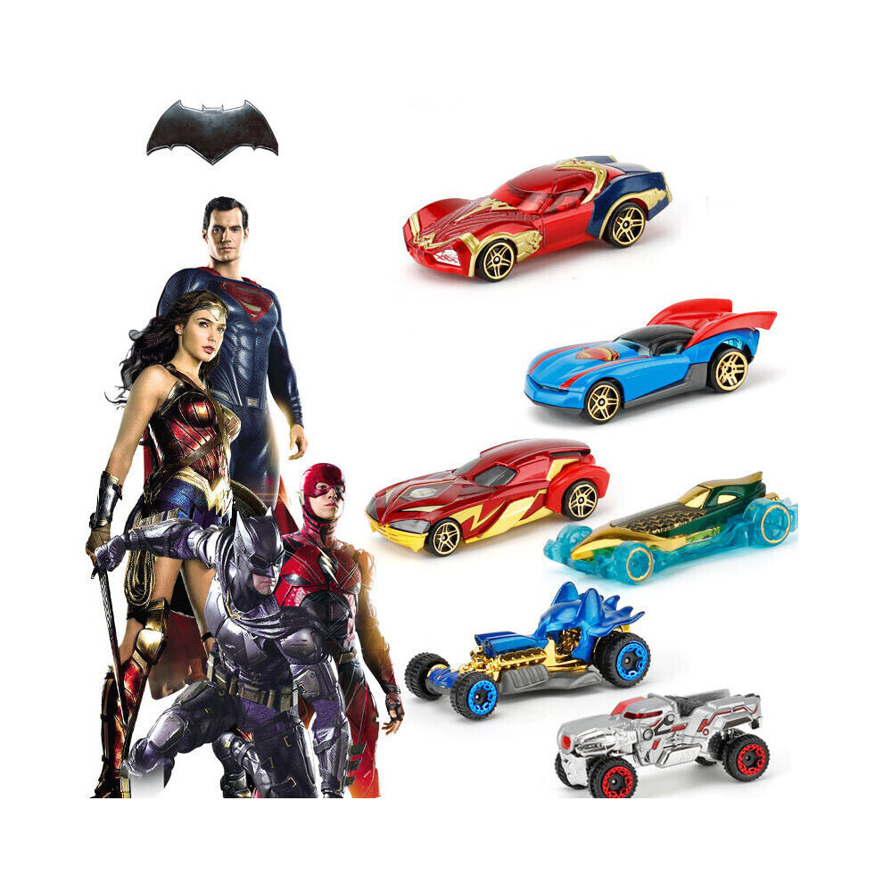 (Justice League) 6pcs Disney Pixar Cars 3 Avengers Cars Toy Collection Set Diecast Toys Car Kid Birthday Gift Toys