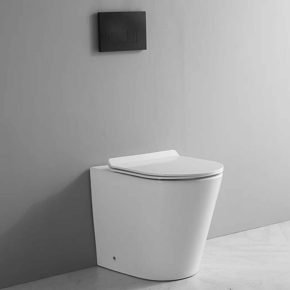 Back To Wall Btw Toilet Ceramic Rimless Wc Pan & Soft Close Seat 9313399058318