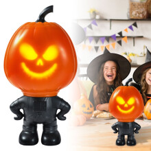 Halloween Standing Pumpkin Figurine Talking Animated With Built In Projector & Speaker Plug'N Play Pumpkin Figures Who Can Speak