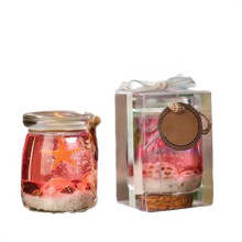 (D) Ocean Beach Scented Candles Single-Wick Aromatherapy Ocean Gel Candle With Shell For Home room table decor Relief Relaxation