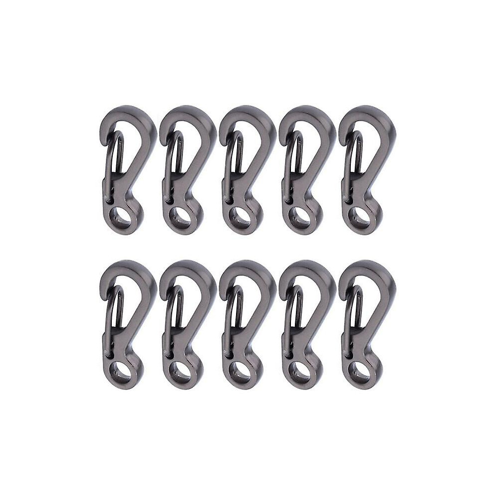 (Gun ) 10Pcs/Lot Mini Carabiner Keychain Camping Gadgets Edc Survival Equipment Snap Grey