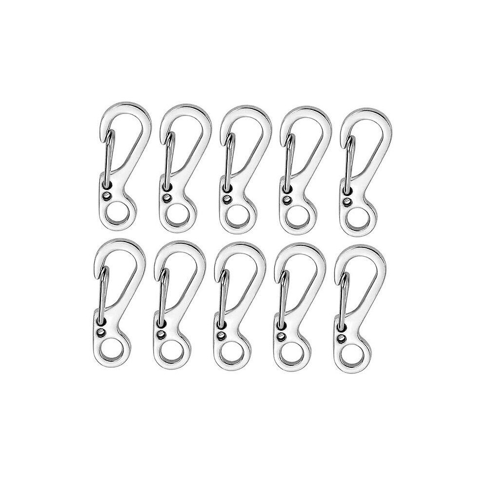 (Silver) 10Pcs/Lot Mini Carabiner Keychain Camping Gadgets Edc Survival Equipment Snap Silver