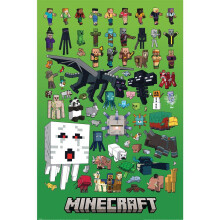 Minecraft Character Montage Poster - 100% Officially Licensed, Printed on Paper