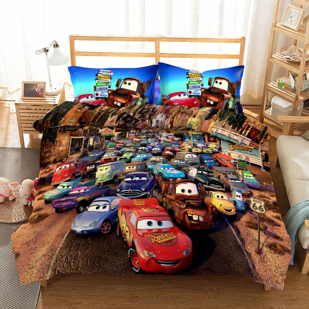 (Car GJ01, Single-135*200cm) Cars Theme Duvet Covers Single Double Bedding Sets