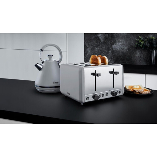 Tower Tower Sera Grey Pyramid Kettle 4 Slice Toaster Breadbin & Canisters 2