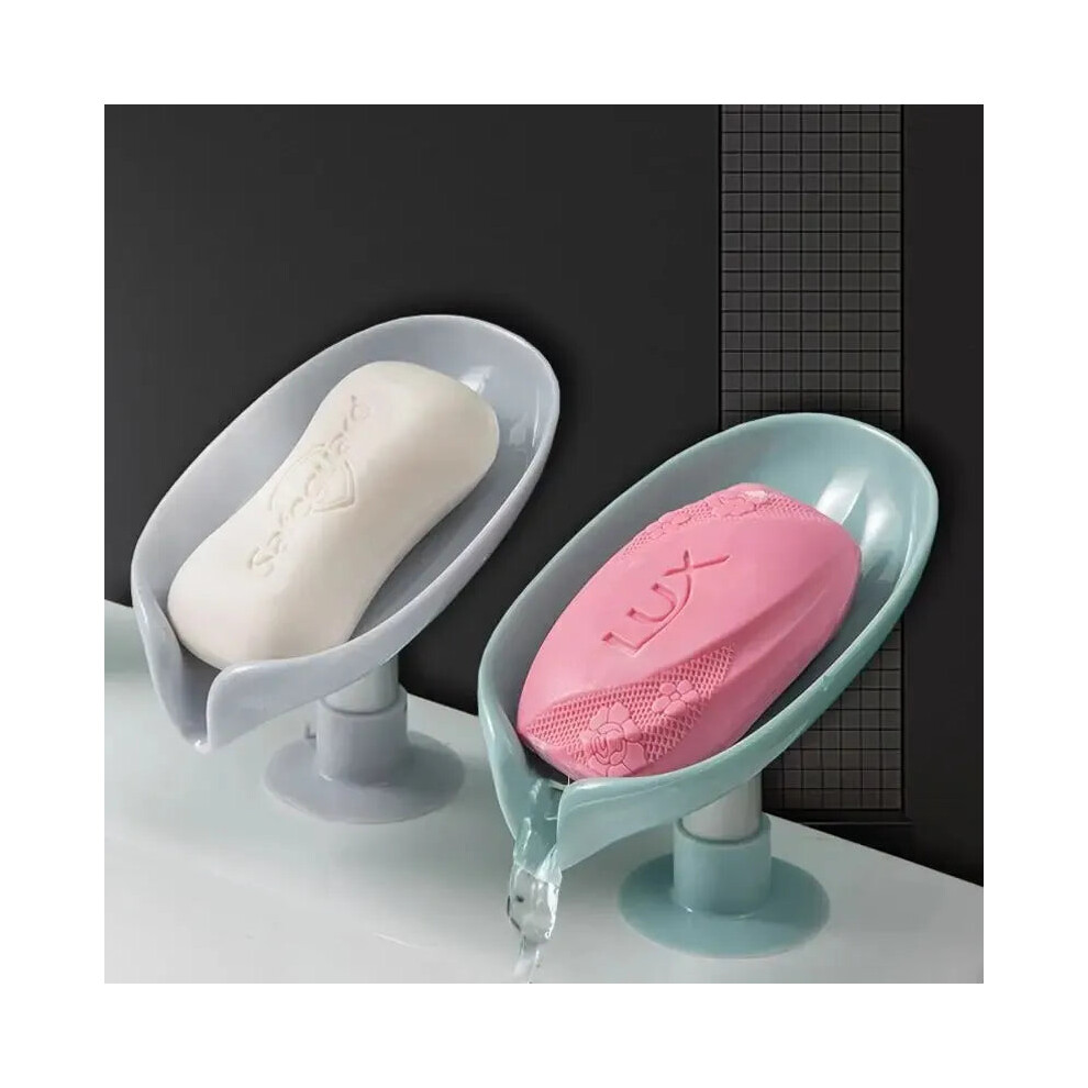 (blue Grey white, 2PCS) 2pcs Drain Soap Holder Leaf Shape-image-OPC-PFBHP8Q-NEW