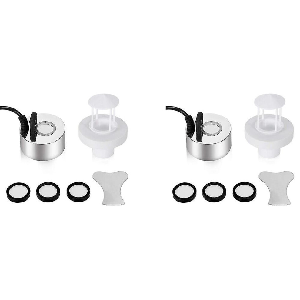 2x Ultrasonic Mist Maker Fogger Metal Atomizer With Removable Splash Guard Eu Plug