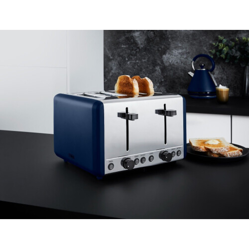 Bread Bin Kettle And Toaster Set Navy Blue Tower Sera Midnight Blue Kettle  Slice Toaster Bread Bin Set On