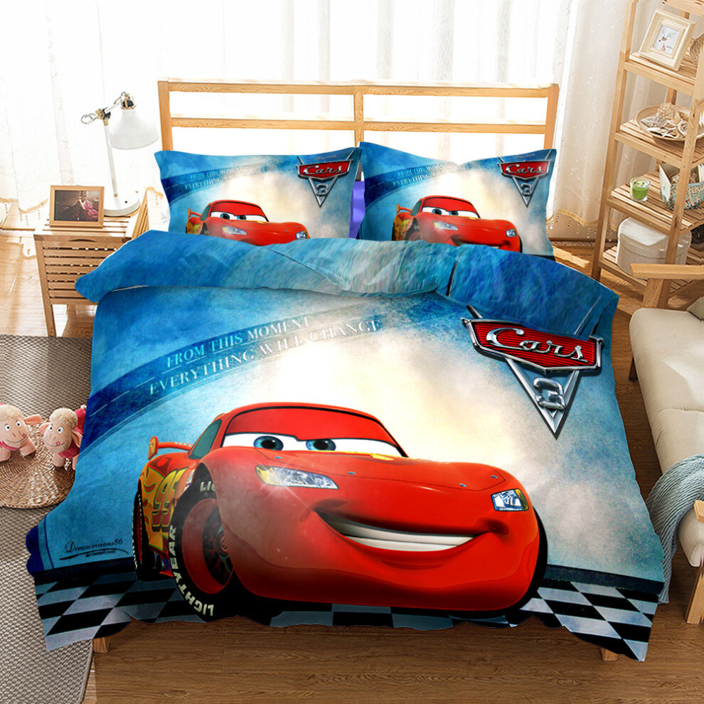 (Cars GS01, Double 200*200cm) Gift For Cars Fans Single Double Bedding Sets