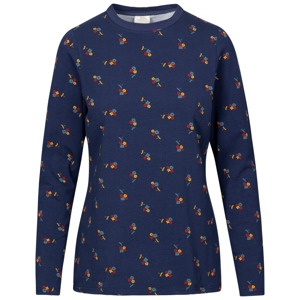 (16, Navy) Trespass Womans Long Sleeve Top Floral Mandy